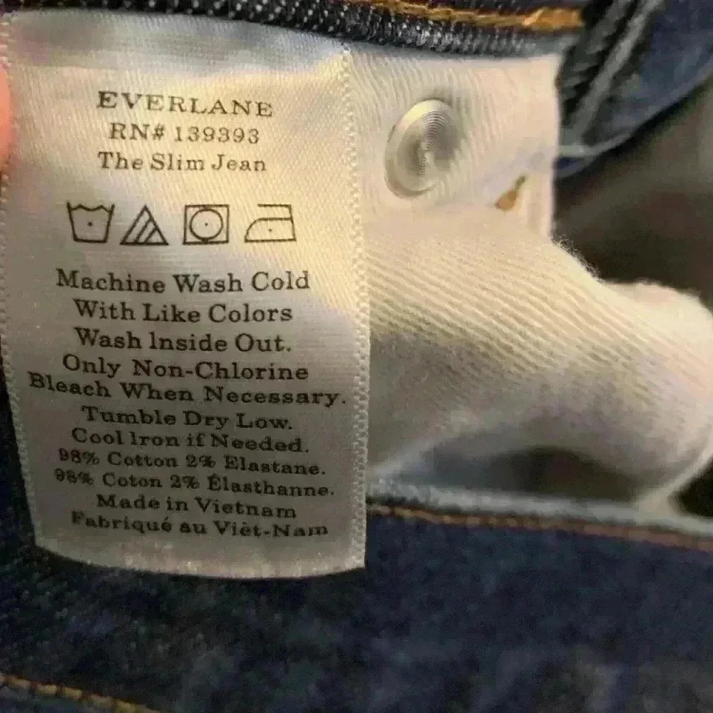 Everlane Mens The Slim Jeans Blue, Mens size 31 x 32 - Picture 7 of 7